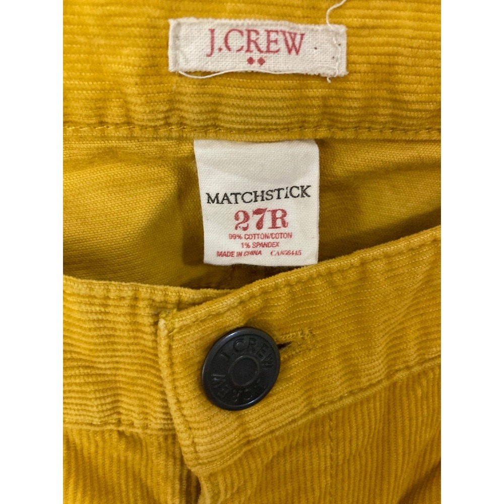 J. Crew Matchstick Mustard Corduroy Pants 27R (6)  Classic Preppy Minimalist - Picture 2 of 3